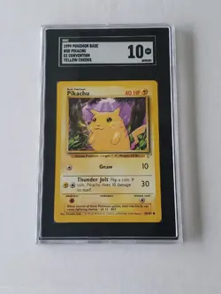 1999 Pikachu 58/102 Base Set Yellow Cheeks E3 Stamp SGC 10 GEM MT Pokemon Card - Image 1