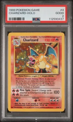 1999 POKEMON GAME #4 CHARIZARD-HOLO PSA 2 - Image 1