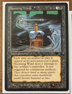 Vintage Magic The Gathering - Antiquities HAUNTING WIND X2 Uncommon 1994 NM/NP - Image 2