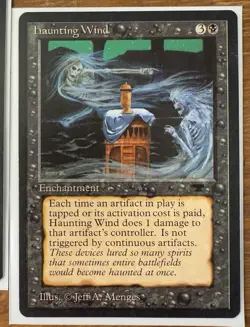 Vintage Magic The Gathering - Antiquities HAUNTING WIND X2 Uncommon 1994 NM/NP - Image 3