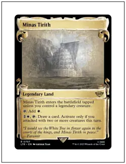 1x Minas Tirith, Showcase Scrolls Art, LOTR, Magic the Gathering MTG NM - Image 1