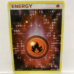Pokemon TCG Fire Energy Holo Card 104/108 EX Power Keepers Light Play SWIRL - Image 1