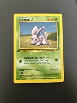 Nidoran 55/102 German Base Set First Edition Pokemon TCG - LP - Image 1