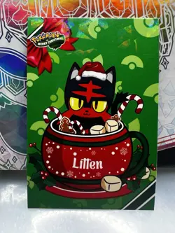 Pokemon Merry Christmas Card Database Litten - Image 1