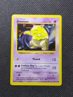 Pokemon TCG Drowzee Base Set 49/102 Regular Shadowless Common - Image 1
