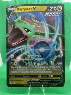 JUMBO Rayquaza V Oversized Promo Card 100/159 Crown Zenith Sea & Sky Pokemon NM - Image 1