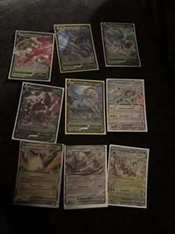 Pokemon Card Lot of 9 Ex and V Holos - Image 1