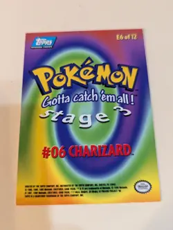 Pokemon Charizard E6 Of 12 Topps 1999 Series 1 Blue Logo Card Stage 3 - Image 2