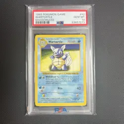 1999 POKEMON GAME BASE SET 42 WARTORTLE SHADOWLESS PSA 10 GEM MINT - Image 1