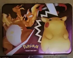 Pokemon Fall 2020 EMPTY Collectors Chest - Charizard & Pikachu Lunchbox Tin! x1 - Image 1