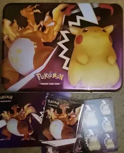 Pokemon Fall 2020 EMPTY Collectors Chest - Charizard & Pikachu Lunchbox Tin! x1 - Image 3