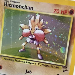 Pokemon TCG Hitmonchan Rare Holo Pokemon Base Set 2 8/130 2000 Unplayed - Image 5