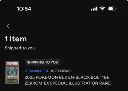 Pokemon Zekrom ex 166/086 Black Bolt Special Illustration Rare English PSA 10 - Image 4