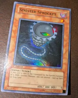 Yugioh Sinister Sprocket 1st Edition Super Rare TDGS-EN009 NM - Image 1