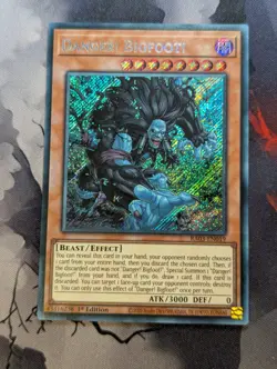 Danger! Bigfoot! RA03-EN019 Secret Rare 1st Edition YuGiOh TCG Card - Image 1