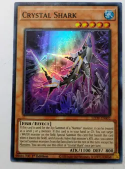 Yugioh Crystal Shark LED9-EN002 Super Rare 1st Edition Near Mint - Image 1