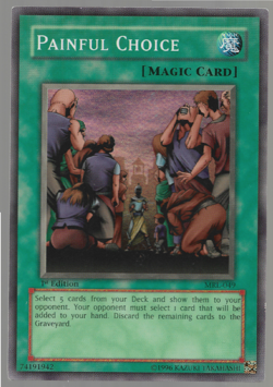 Yugioh Painful Choice MRL-049 Magic Ruler 2002 1st Edition Super Rare NM Vintage - Image 1