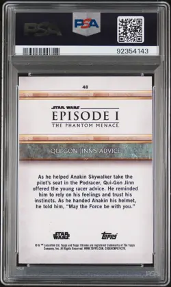 Topps Chrome Star Wars Sapphire PSA 10 Qui-Gon Jinn's Advice /99 Green #48 *312 - Image 2