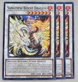 Yugioh! 3x Sangenpai Bident Dragion LEDE-EN039 Common 1st Ed NM - Image 1