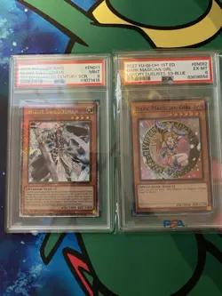 Yu-Gi-Oh! PSA Dark Magician Girl LDS3 PSA 6 & Silent Swordsman RA QCR PSA 9 Lot - Image 1