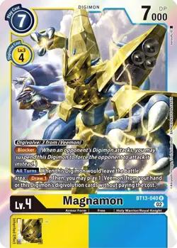 Digimon Card Game Single BT13-040 R Magnamon Versus Royal Knights NM Near Mint - Image 1