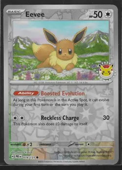 Eevee 074/131 Pokemon Day Stamped Promo Reverse Holo Pokemon Card - Near Mint - Image 1