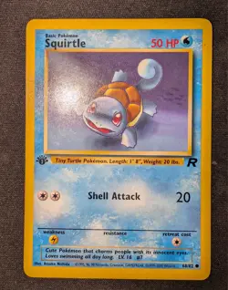 1999-2000 Pokemon Card Game 1st Edition Squirtle 68/82 Team Rocket Regular - Image 1