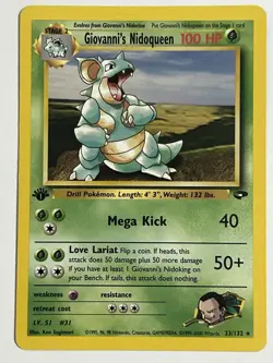 Pokemon TCG Giovanni's Nidoqueen Card 23/132 Gym Challenge 1st Edition - Image 1
