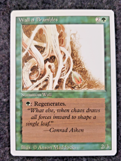 Wall of Brambles MTG - 3rd Edition - Revised - - Uncommon NM No play .(DS3D1K6) - Image 1