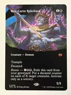 Rot-Curse Rakshasa Borderless Tarkir: Dragonstorm Non-Foil Regular MTG - Image 1