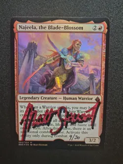MTG Foil Signed Sketch Artist Proof Najeela, the Blade-Blossom Battlebond Magic - Image 1