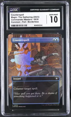 COUNTERSPELL Commander Masters Borderless Foil CGC 10 MTG [Nostalgium] - Image 1