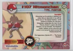 Hitmonchan Topps Pokemon TV Animation Edition Series 2 #107 2000 yf1 - Image 2