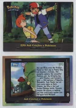 Ash Catches a Pokemon Topps TV Animtion Edition Series 2 Episodes #EP3 2000 yf1 - Image 3