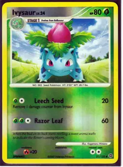 2007 POKEMON IVYSAUR 51/132 D&P SECRET WONDERS - UNCOMMON REVERSE HOLO - Image 1