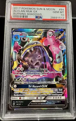 Pokemon - Burning Shadows - Alolan Muk GX 84/147 - PSA 10 - Image 1
