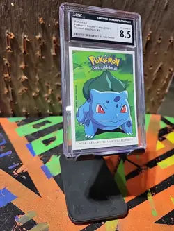 Bulbasaur Pokemon Sticker Cards 2001 Dunkin Boomer 8.5 - Image 3