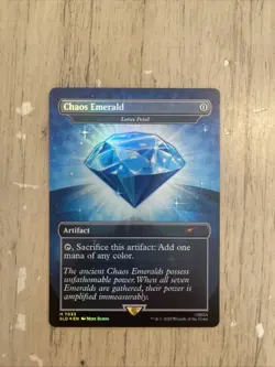 1x Chaos Emerald Blue 7033 Foil Lotus Petal Sonic the Hedgehog Secret Lair MTG - Image 1