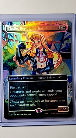 2024 MTG Magic the Gathering SLD Secret Lair Anime Foil Thalia Heretic Cathar - Image 1