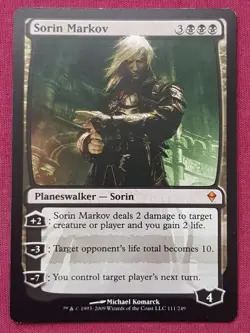 Magic The Gathering ZENDIKAR SORIN MARKOV black card MTG - Image 1