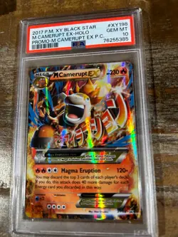 POKEMON 2017 Promo Mega CAMERUPT EX Holo Prem Coll XY 198 PSA 10 Gem Mint RARE - Image 1