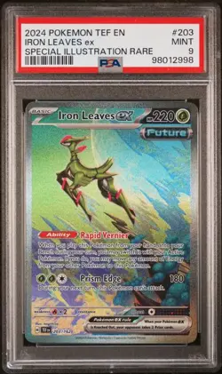 Pokemon Temporal Forces - IRON LEAVES EX - SPECIAL ILLUSTRATION 203/162 - PSA 9 - Image 1