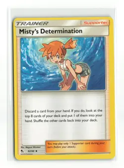 MISTY'S DETERMINATION 62/68 HIDDEN FATES NON HOLO POKEMON TCG NM - Image 1