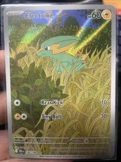 Pokemon TCG Electrike 196/182 Destined Rivals Illustration Full Art Holo Card - Image 1