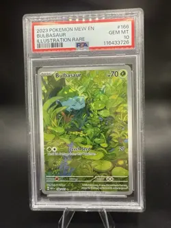 Pokemon TCG Bulbasaur 151 Illustration Rare Card 166/165 PSA 10 - Image 1