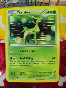 Pokemon TCG Virizion 13/101 Noble Victories Holo Rare NM English - Image 2