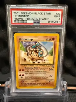 PSA 9 MINT Hitmontop # 37 WOTC Black Star Promo Pokemon Card - Image 1