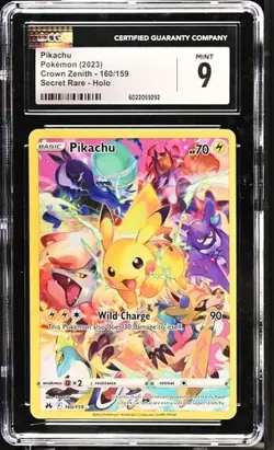 🔥🔥🔥🔥 CGC 9 Pikachu Pokemon 2023 Crown Zenith 160/159 Secret Rare 🔥🔥🔥🔥 - Image 1