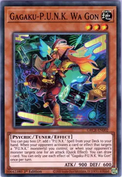 Yu-Gi-Oh! TCG - Gagaku-P.U.N.K. Wa Gon GRCR-EN002 - Super Rare, 1st Edition (NM) - Image 1