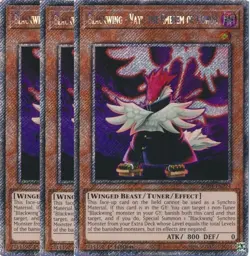 Yu-Gi-Oh! 3x Blackwing - Vayu Emblem of Honor RA03-EN224 Platinum Playset - Image 1